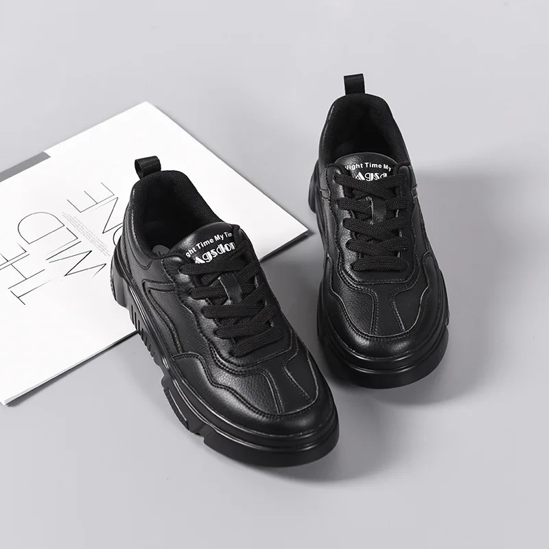 Кроссовки женские кожаные Вулканизированная подошва дышащие повседневная обувь