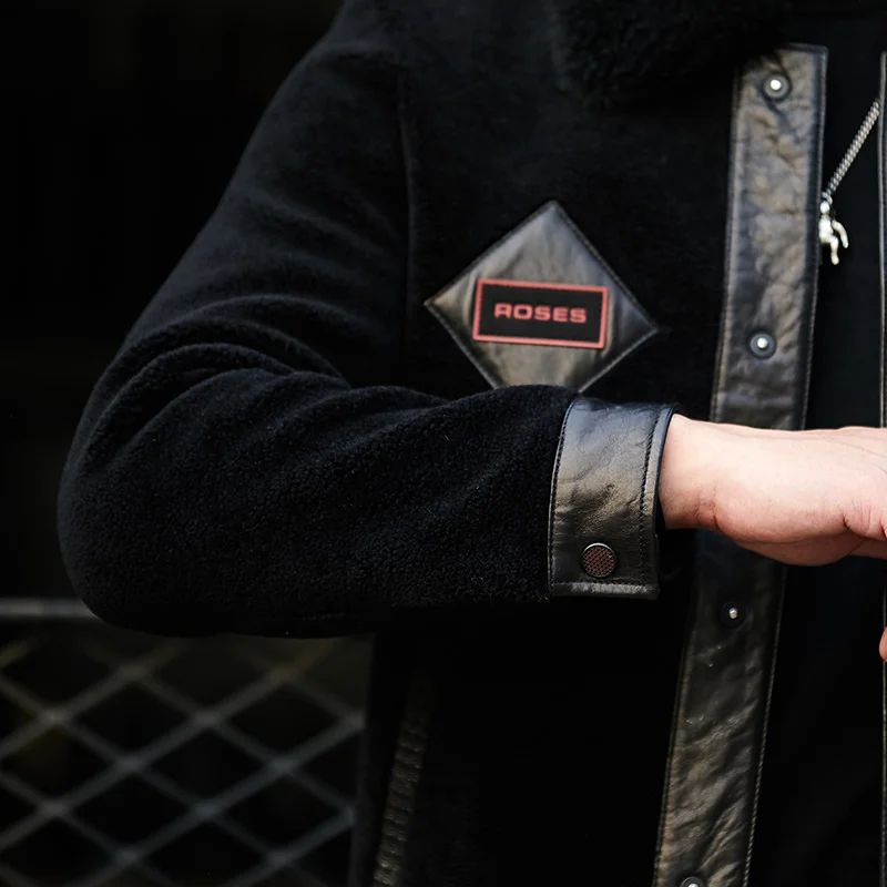 Шуба из натурального меха AKOOSUN мужская зимняя куртка шерстяные шубы овечьей