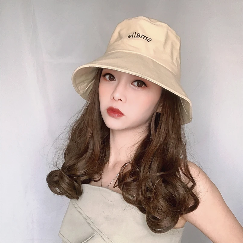 Женский парик со съемной шляпой модная шапка сиамский коричневый с волнистым