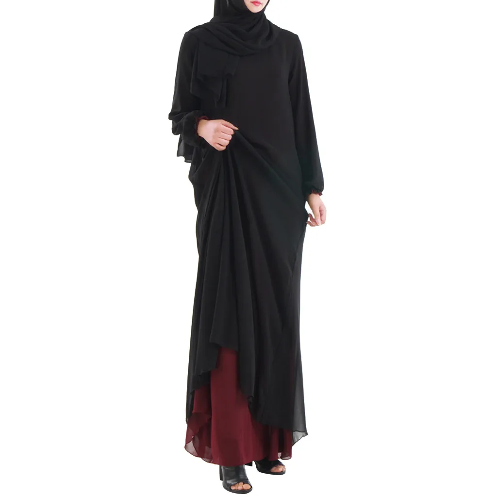 Длинная мусульманская женская одежда с обеих сторон Макси-Платья из Дубая Летняя