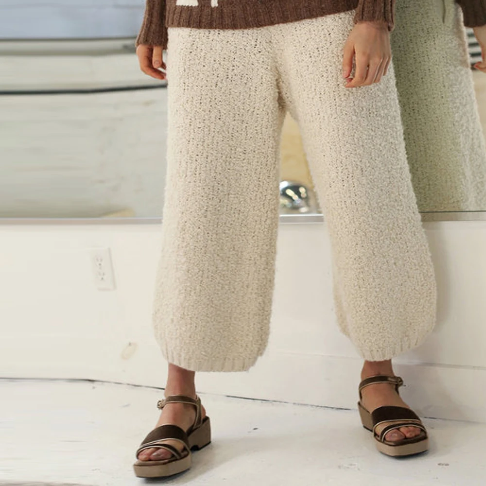 Женские укороченные брюки уличные модные Фланелевые однотонные лосины на осень