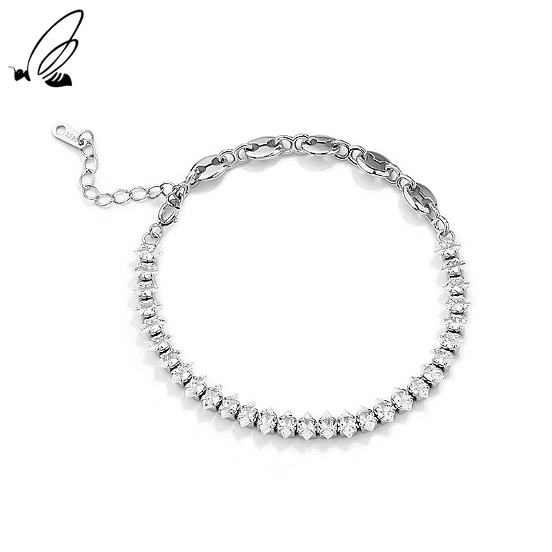 

S'STEEL 925 Sterling Silver Punk Bracelet Feminine Fashion Chain Splicing Zircon Women's Accessories Bohemian Jewellery 2021