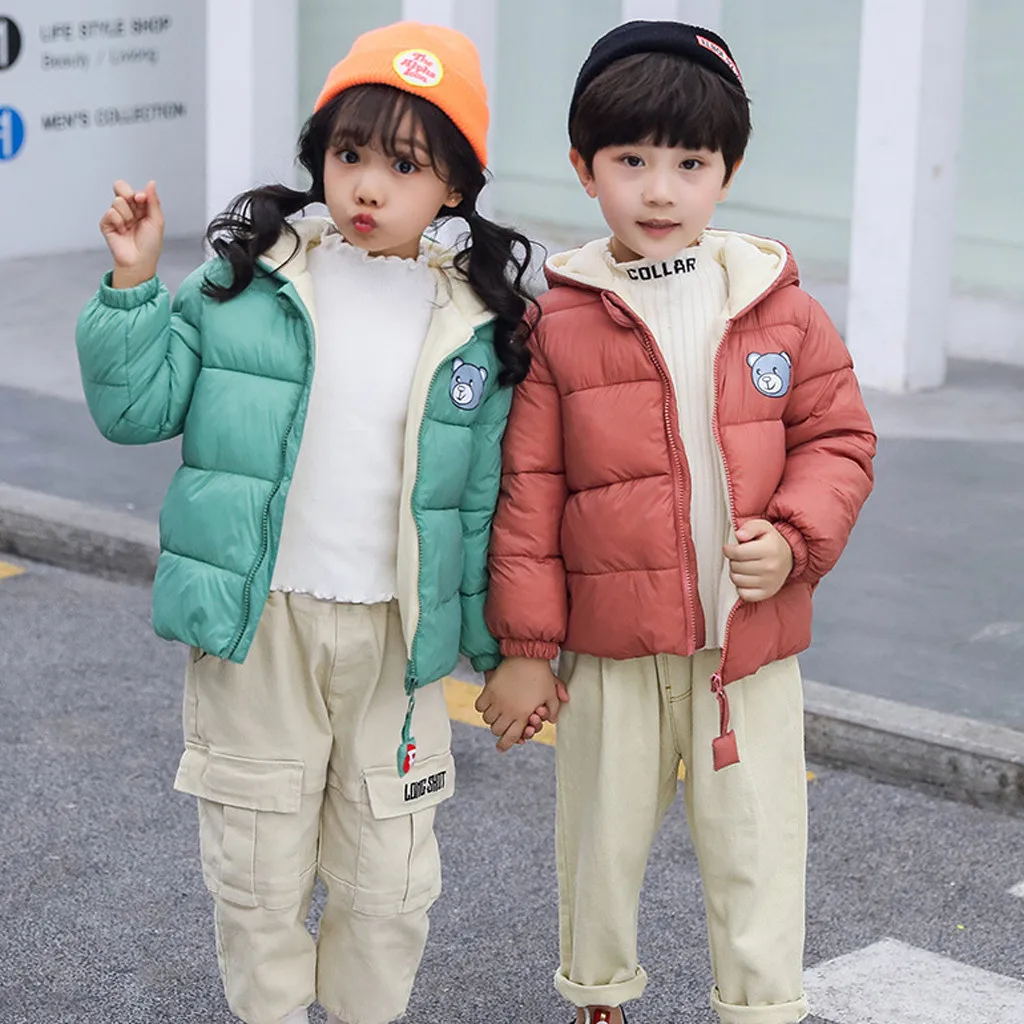 Детское зимнее пальто на молнии с капюшоном зиму|Пальто и парки| |