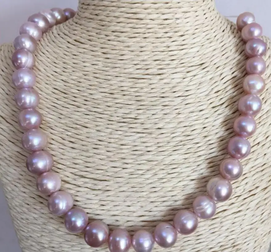 

10-11mm south sea baroque lavender pearl necklace 18"14K Gold Clasp KKK