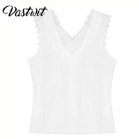 women ladies summer lace vest top sleeveless casual t shirt