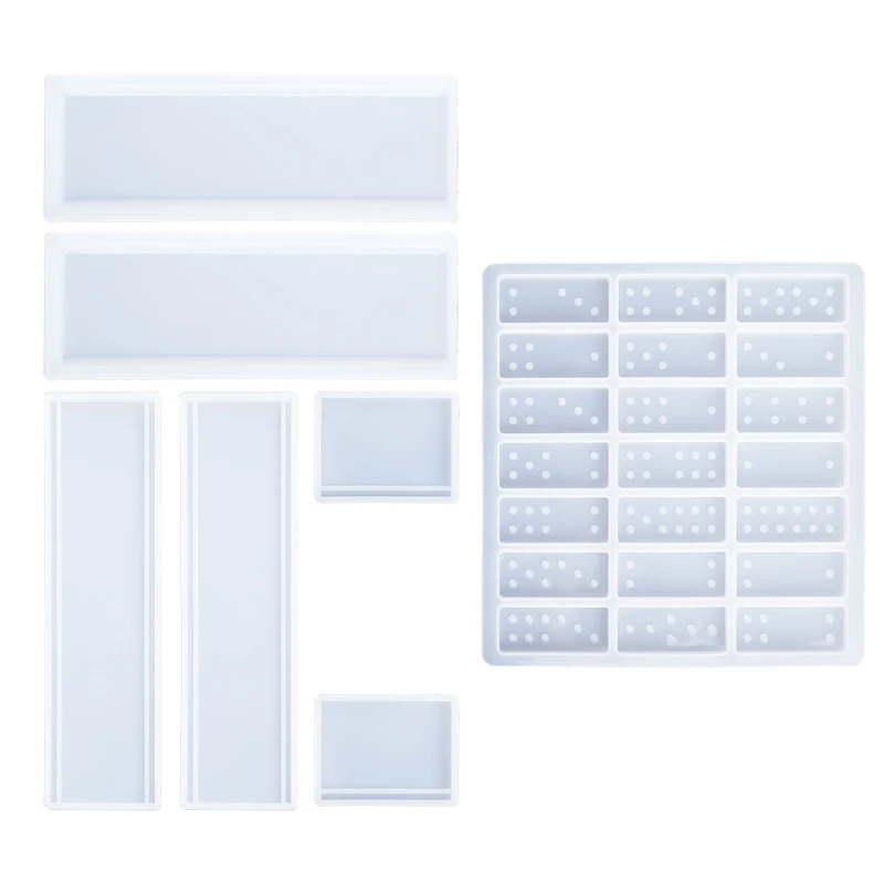 

Dominoes Epoxy Resin Mold Dominoes Storage Box Jewelry Case Holder Casting Silicone Mould DIY Crafts Jewelry Domino Tiles