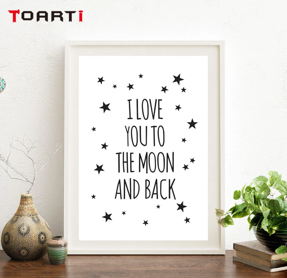 Детская I love you to the moon and back Air плакат с воздушным шаром холщовые картины поп настенные художественные картины печать для детской комнаты домашний декор