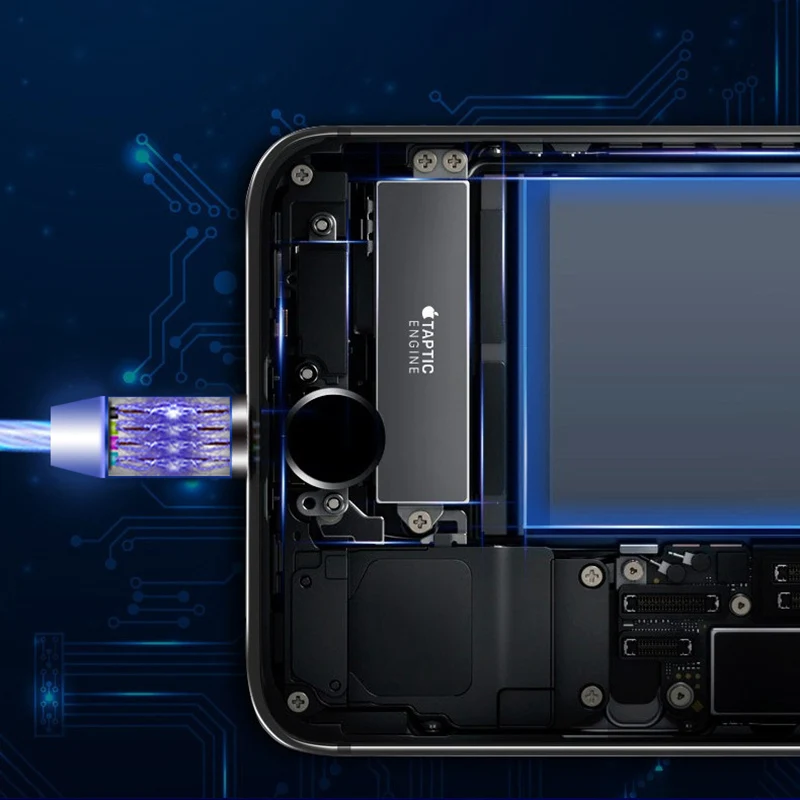 Tutew светодиодный светящийся Магнитный зарядный кабель usb type C Micro USB 8 Pin для зарядки