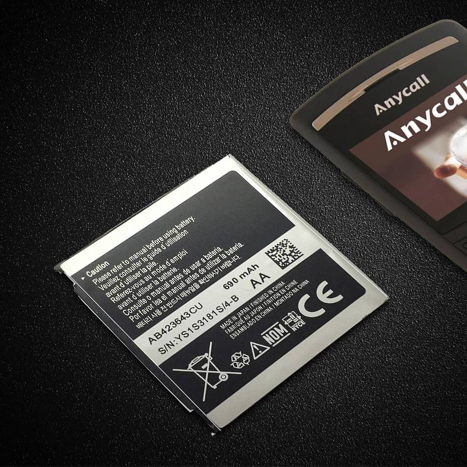 Аккумулятор AB423643CU для SAMSUNG X828 D830 D838 E840 E848 F589 F639 U100 U108 U308 U600 U608 X820 мобильный телефон, 690 мАч
