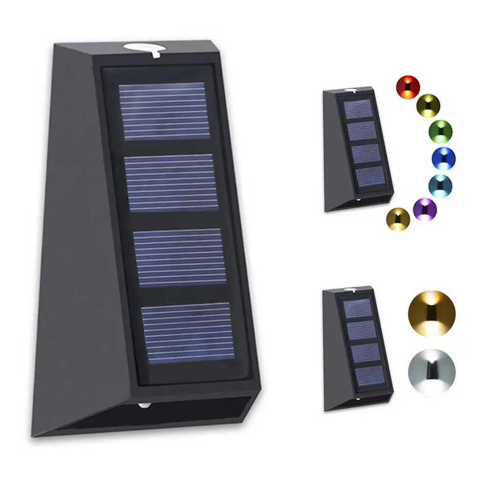

Solar Fence Wall Lights LED Solar Wall Lights Outdoor IP65 Waterproof 2 Lighting Modes For Backyard Garden Garage And Pathway