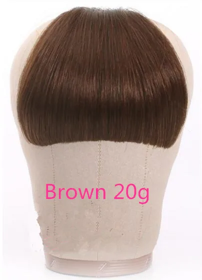 Brown 20g Бразильские человеческие волосы, тупые челки, на заколках, человеческие волосы для наращивания, не Реми, на заколках, бахрома, волосы челки, 613 блонд, аккуратная челка, Halo Lady - Цвет: Brown 20g