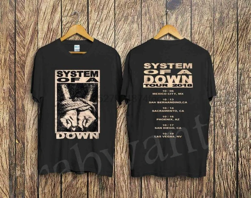 

System Of A Down Tour Dates Shirt Concert Short Sleeve Black Shirt
