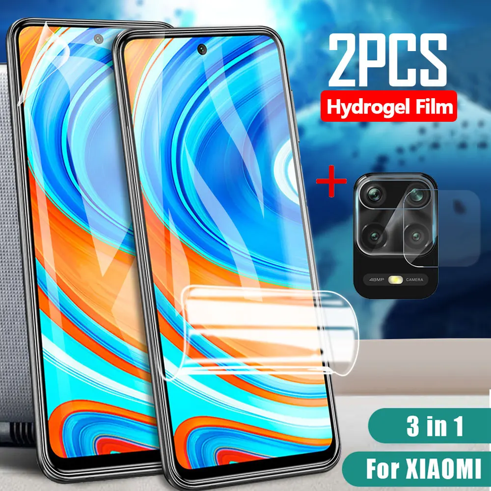 Гидрогелевая пленка 3 в 1 для Xiaomi Redmi Note 9S 9 Pro 9Pro Note9 Max Защитное стекло объектива