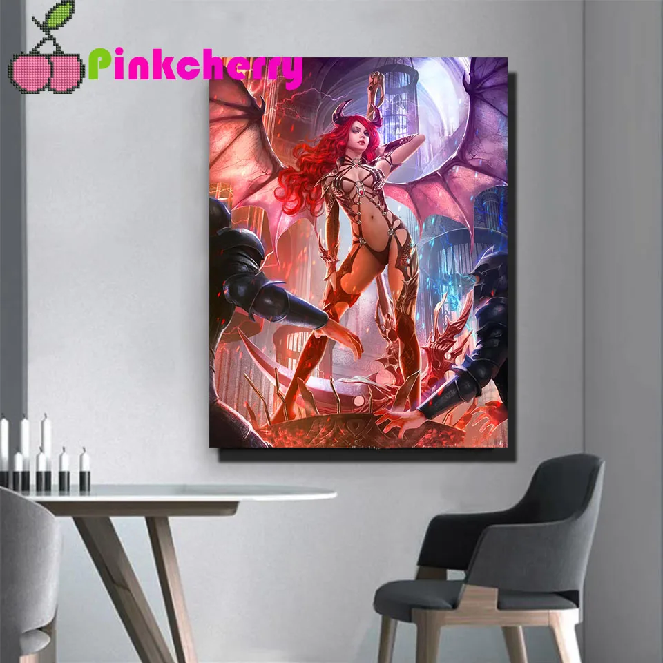 

5D DIY Diamond Painting Wing Woman Mosaic Embroidery Witch Girl Full Drill Cross Stitch Kits Rhinestone of Picture E116