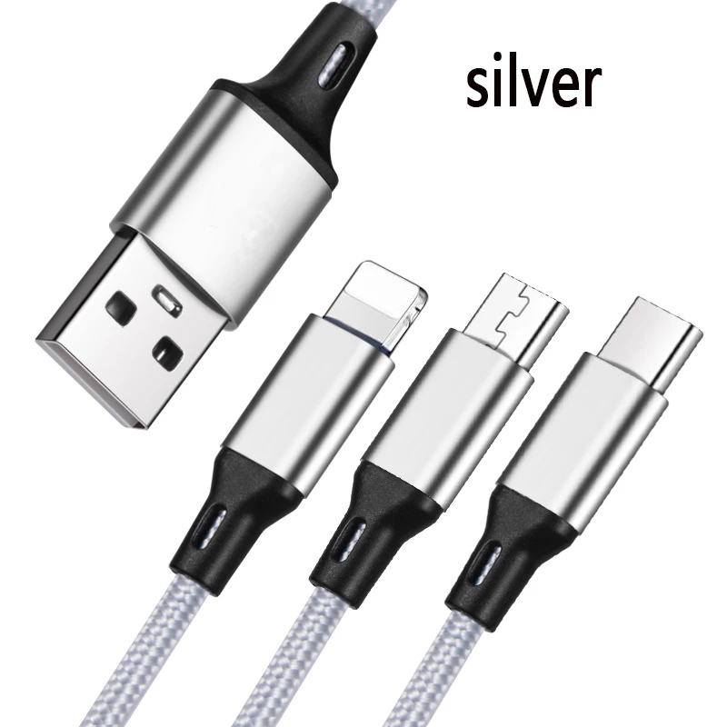 Sanzhiying 3 в 1 нейлоновый Плетеный зарядный кабель для телефона micro usb type c кабель для быстрой зарядки для samsung android зарядное устройство iphone шнур