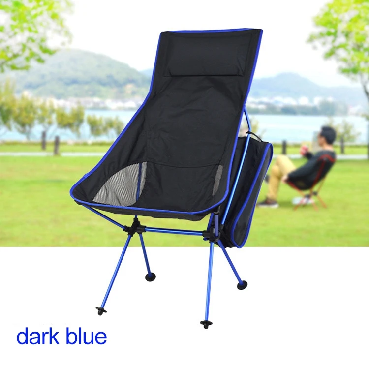 Dark Blue Открытый легкий складной походный стул складной стул с сумкой для хранения портативный складной для пешего туризма пикника для рыбалки пикника - Цвет: Dark Blue