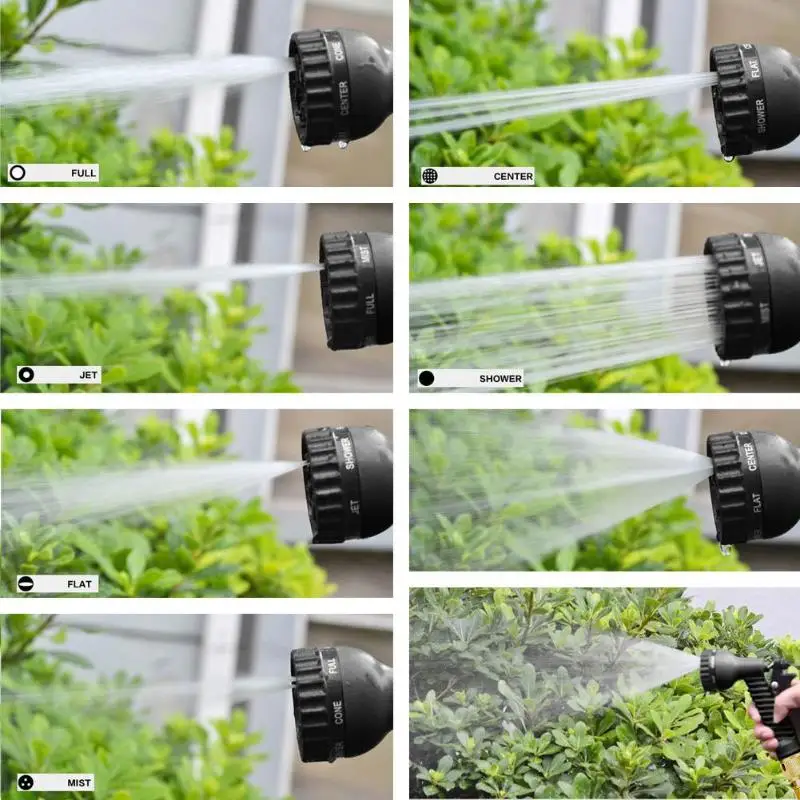 25FT-100FT гибкий садовый шланг расширяемый водяной для полива распылитель набор