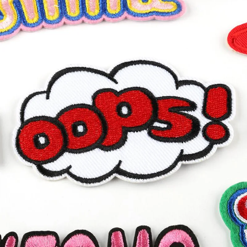 Cute Heart Words Patch Embroidery Patches For Clothing Embroidered Applique Iron On DIY Badge Sew Clothes Sticker | Дом и сад