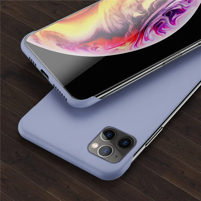 Gray Lovebay тонкий скраб Жесткий PC Бескаркасный чехол для телефона для iphone 11 6S 7 8 Plus XR X XS 11 Pro Max сплошной матовый чехол-накладка без полей - Color: Gray