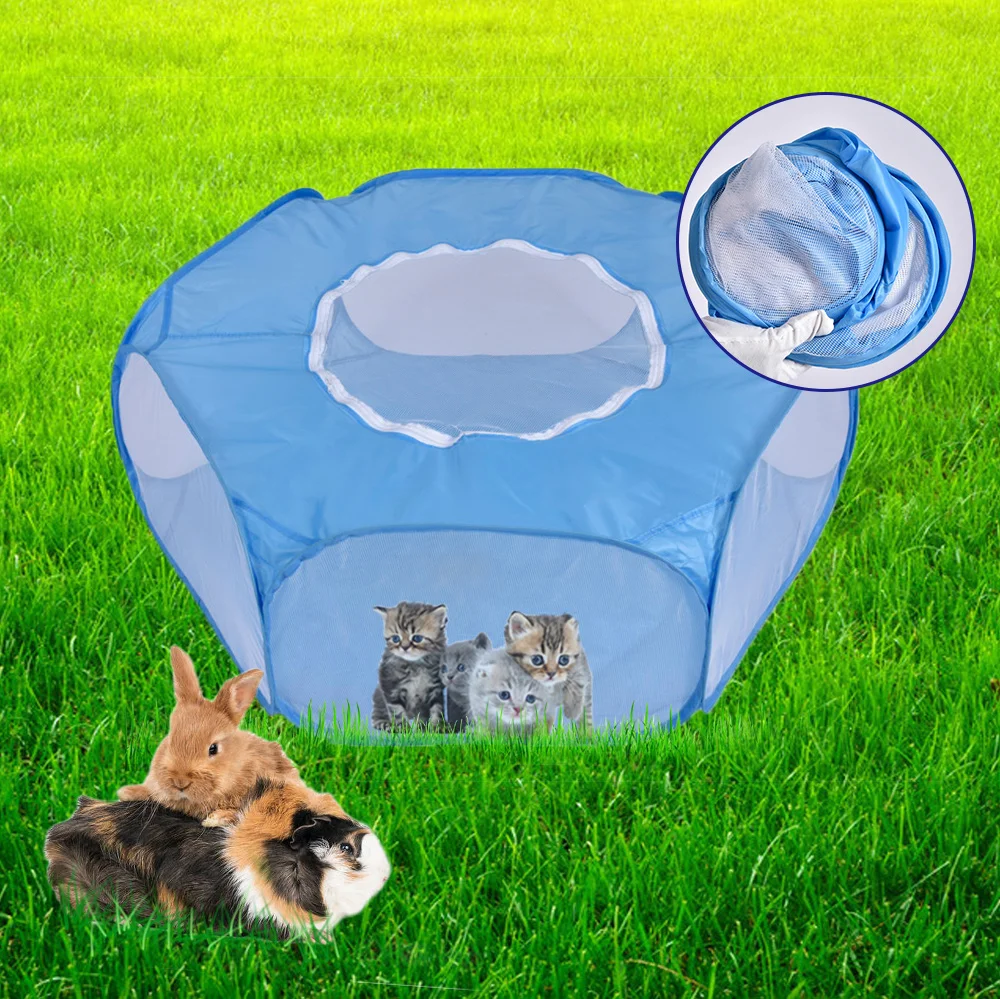Foldable Pet Tent Portable Waterproof Small Animals Playpen Cat Dogs Breathable Folding Fence House | Дом и сад