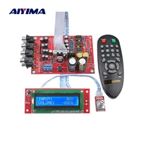 aiyima m62446 6 channel remote control volume control preamplifier lcd display 5 1 audio volume preamp ne5532 op amp for 5 1 amp