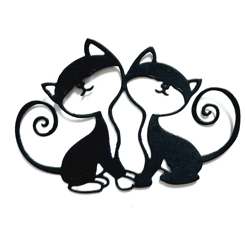 С милым рисунком кота, металлический Трафаретный вырубной штамп пресс-форм животным украшения Скрап Бумага ремесло Ножи пресс-форм лезвие удар трафареты для скрапбукинга