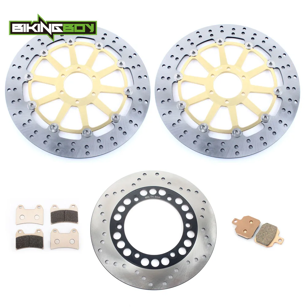 Round Gold BIKINGBOY для поездок на мотоцикле Ducati 696 800 1000 Монстр 750 800 900 1000 SS Supersport 996 ST4 спереди и сзади тормозные диски роторы колодки - Цвет: Round Gold