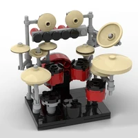 moc creativity diy toys drum kit building blocks modular particles musical instrument block model for children birthday gift