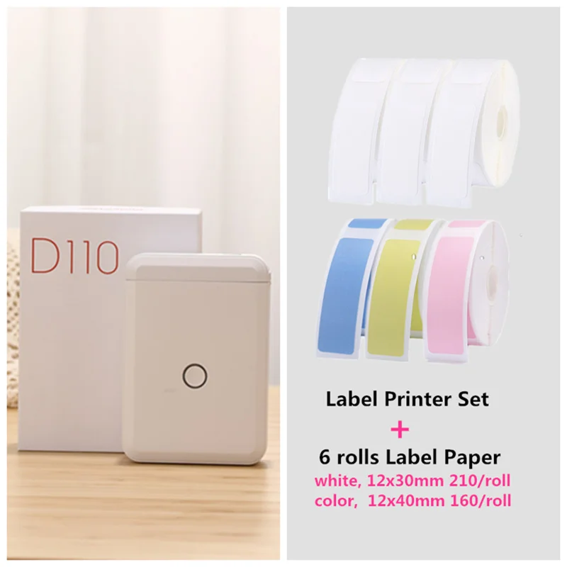 Оригинальный принтер для этикеток Niimbot D110 миниатюрный беспроводной термопринтер
