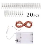 20led battery 50/100 светодиодный зажим для фото USB светодиодный шнур рождественские фонари Открытый батарея работает гирлянда, рождественские украшения для вечеринки свадьбы Рождества - Испускаемый цвет: 20led battery