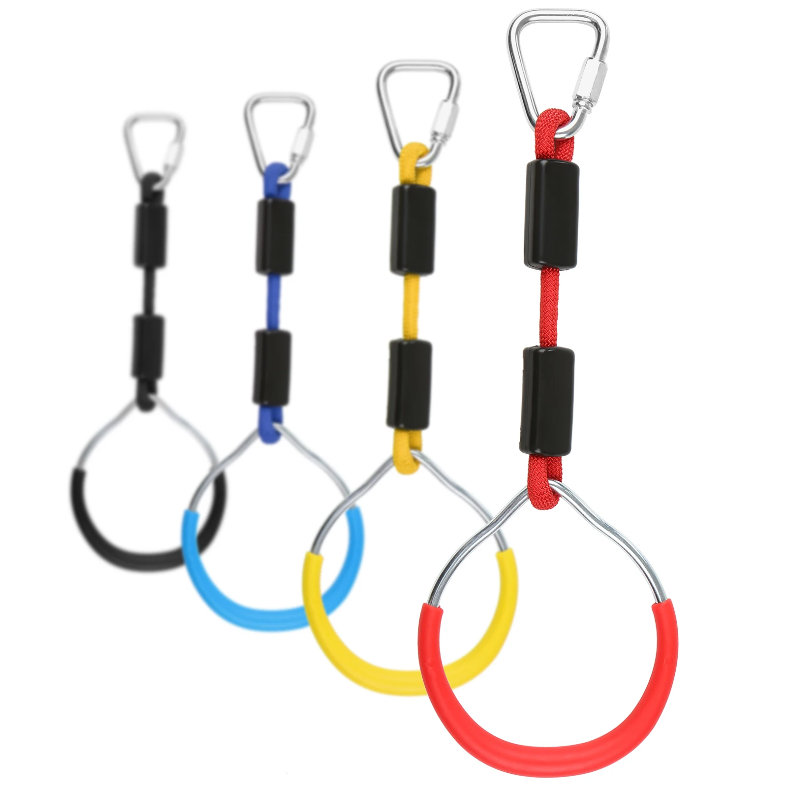 

4pcs Climbing Gymnastic Rings Swing Bar Rings Obstacle Courses Gym Rings for Kids Backyard Play Set Obstacle Slackline Kits