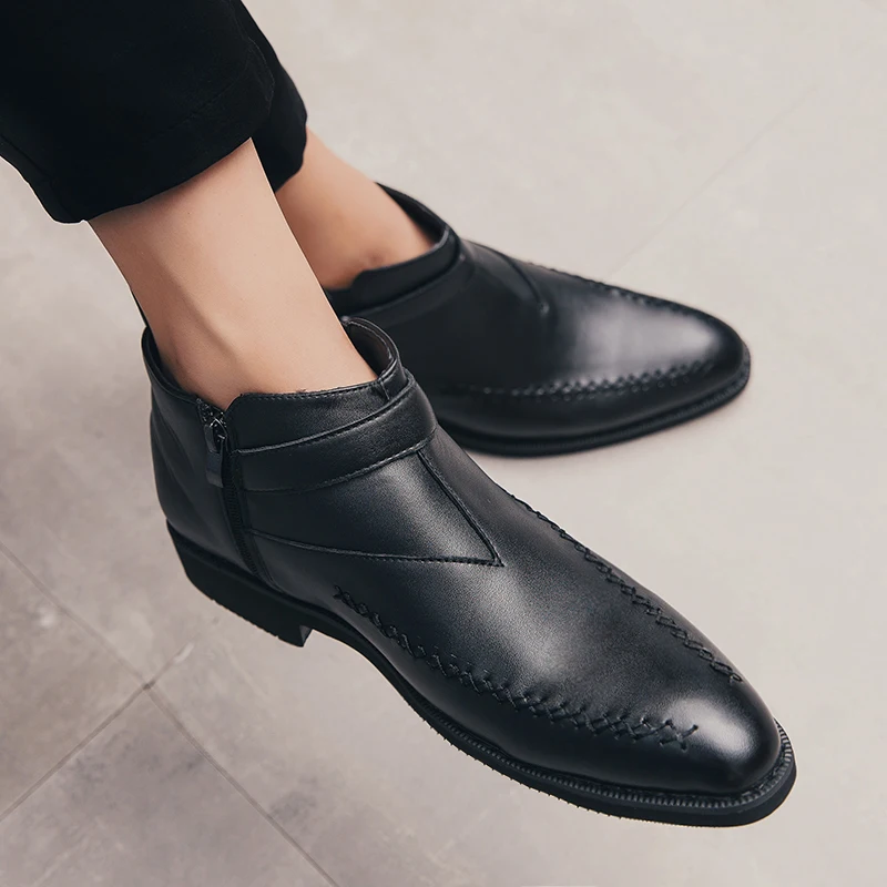 Мужские повседневные кожаные ботинки Модель 2021 года Трендовые прогулочные туфли