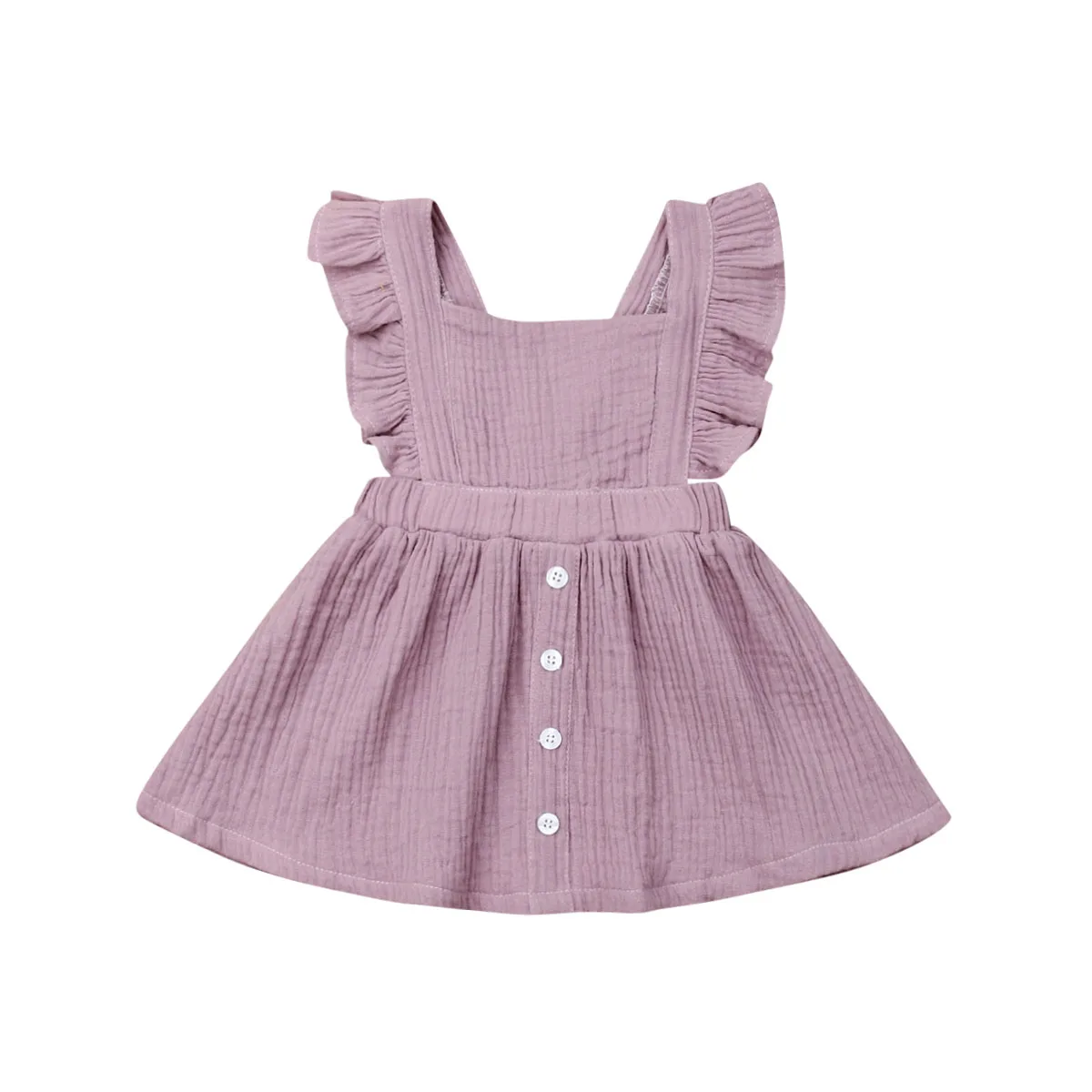 

AA 2020 Girls Summer Dresses Summer Newborn Toddler Baby Girls Princess Dresses Solid Color Outfits Backless Sundress