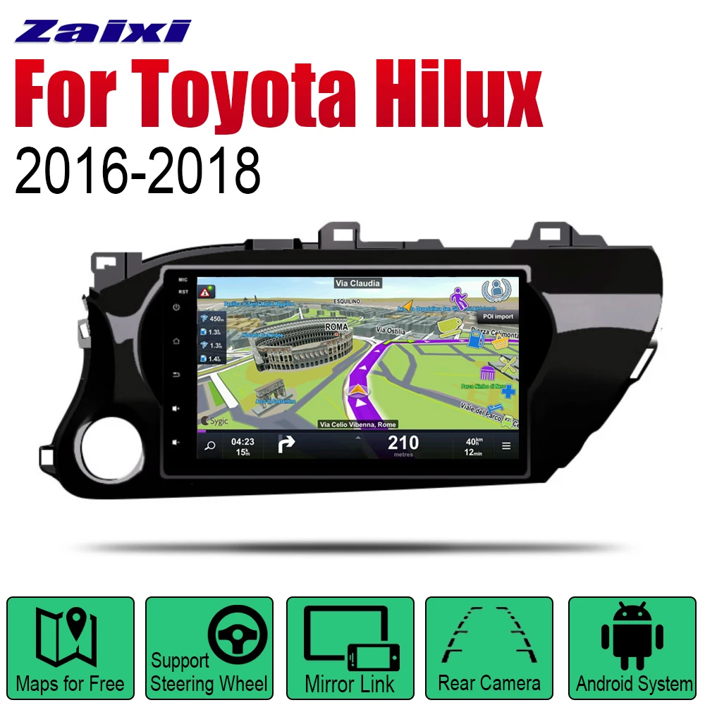 Автомобильный радиоприемник ZaiXi Android стерео GPS навигация для Toyota Hilux 2016 ~ 2018 Bluetooth Wi