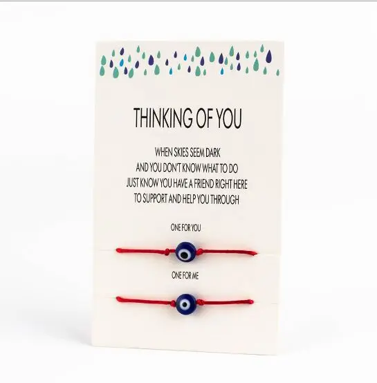 2 шт./компл. повезло глаз синий сглаза браслет с шармами красная нить веревочными