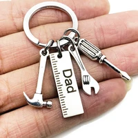 dad letters keychains creative keyring handbag decor pendant fathers day gifts hammer screwdriver wrench sleutelhanger