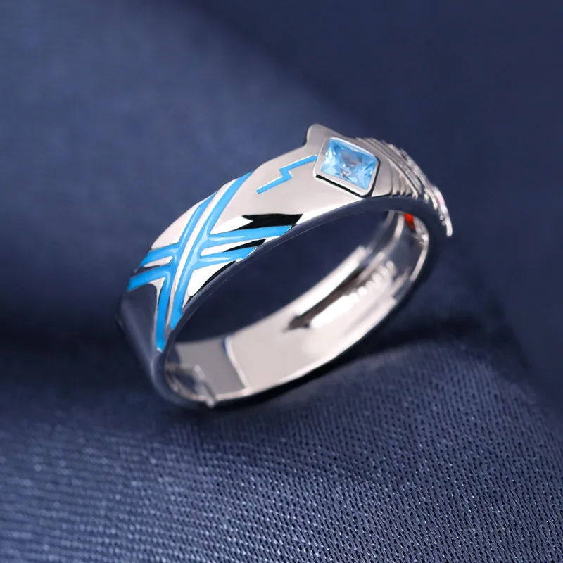 Anime Darling in the franxx ZERO TWO 02 925 Sterling Silver Ring Jewelry Adjustable Unisex Cosplay Xmas Gift |