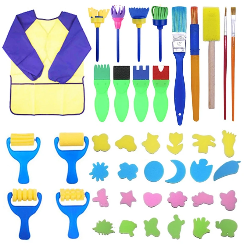 

1 Set Sponge Paint Brush For Kids DIY Graffiti Sponge Brushes Funny Toys Art Supplies Seal Painting Educational Toy Drawing Toys