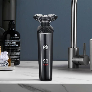 Электробритва для мужчин с тройным лезвием, триммер для бороды, зарядка от USB, вращающаяся Водонепроницаемая Беспроводная Бритва для лица F30