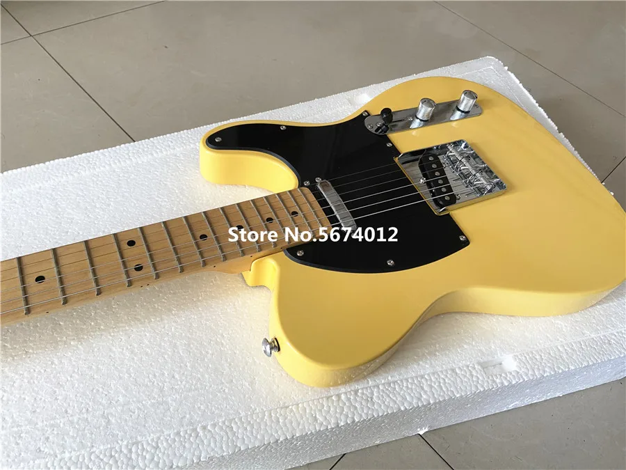 hohe qualität 6 string elektrische gitarre linde korpus klassische vintage gelb farbe zurück threading kostenlose lieferung free global