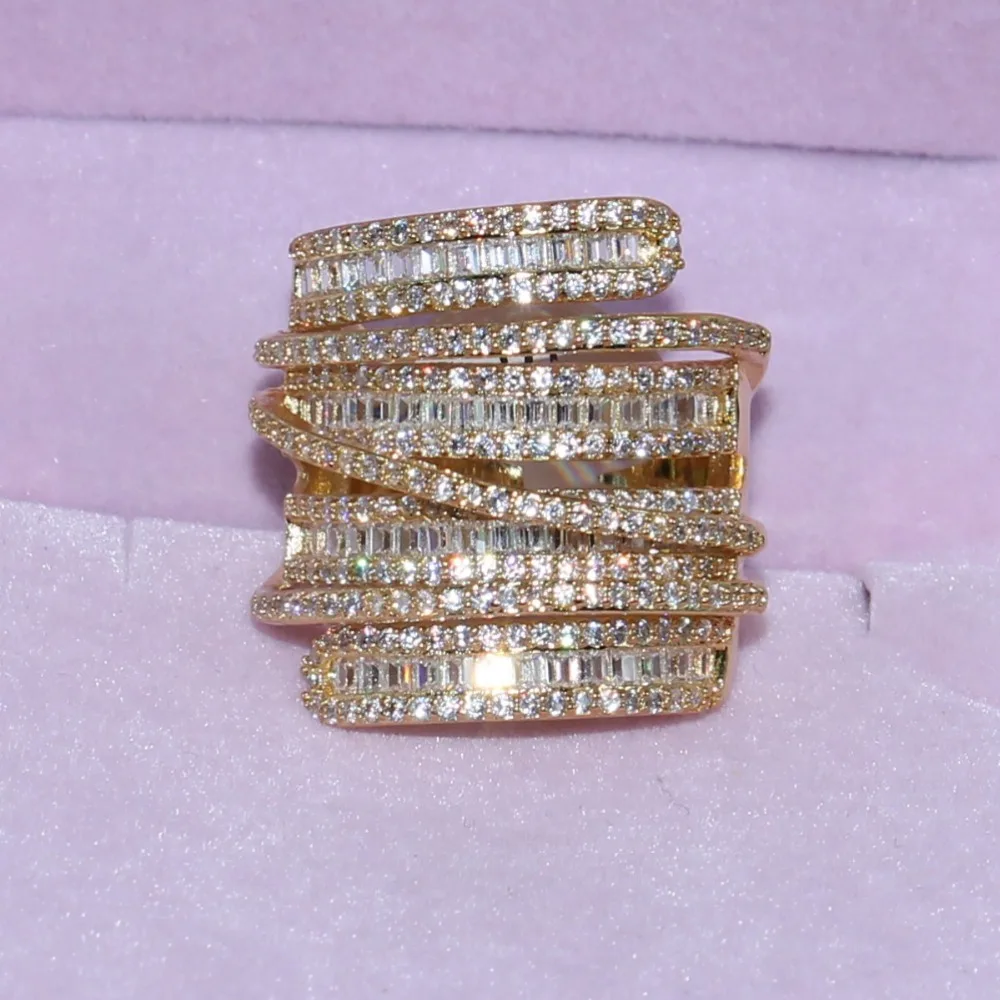 Роскошные блестящие коктейльные кольца из стерлингового серебра S925 пробы