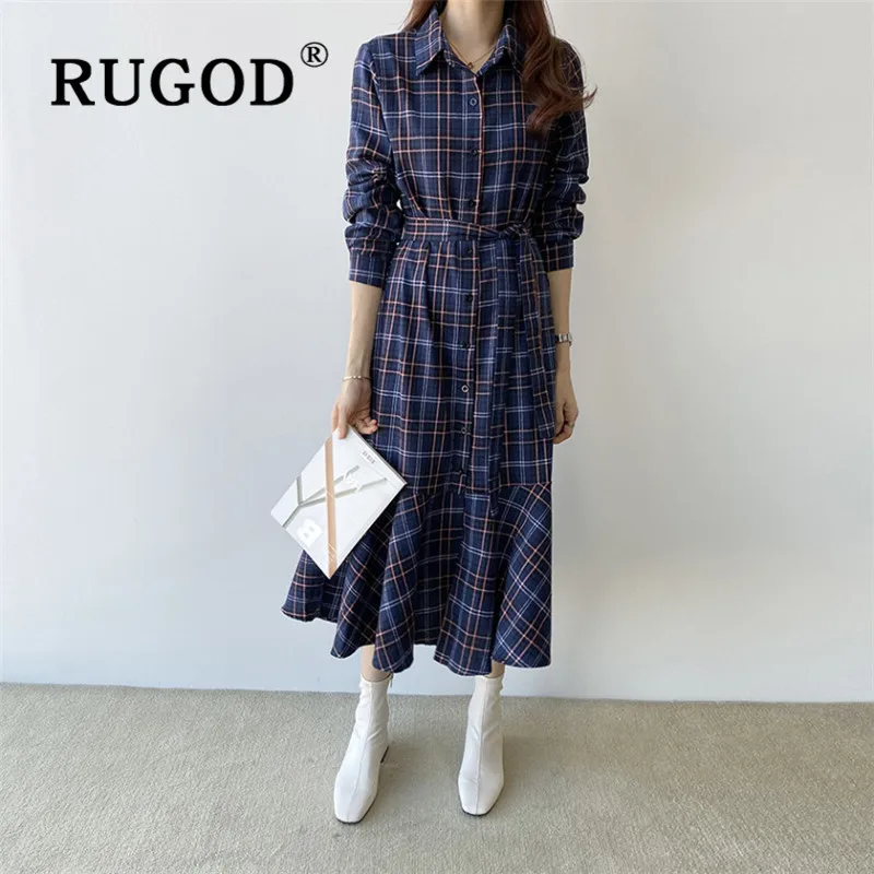 Женское плиссированное платье макси RUGOD Элегантное повседневное Русалка с