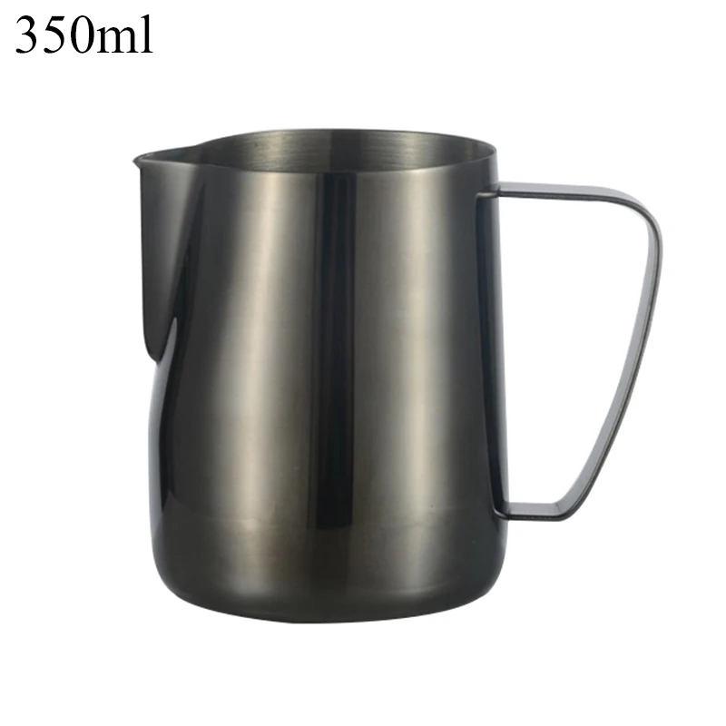 black 350ml Кувшин для вспенивания молока из нержавеющей стали, кувшин для вспенивания молока для латте, кувшин для вспенивания молока, ручной кувшин для кофе эспрессо, бариста, ремесло - Цвет: black 350ml