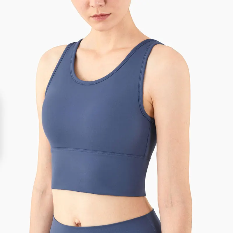Спортивный бюстгальтер женский укороченный топ с подкладкой и высокой
