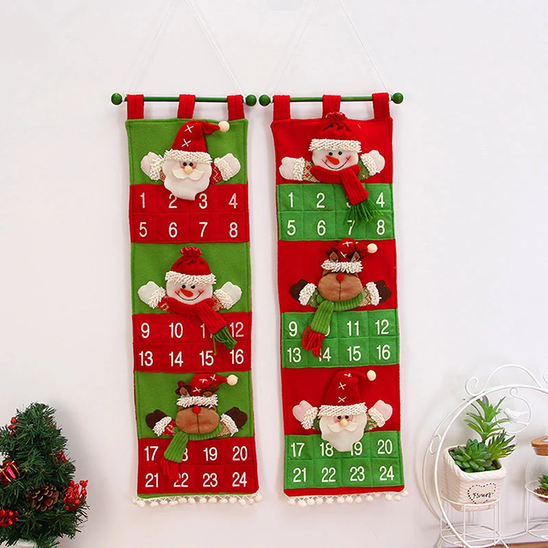 

Christmas Calendar Santa Claus Snowman Xmas Advent Timer Door Wall Window Christmas Decor Advent Calendars Home Decor New