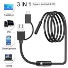 USB-эндоскоп 3-в-1, бороскоп с камерой типа C, 2 Мп, 8 светодиодов