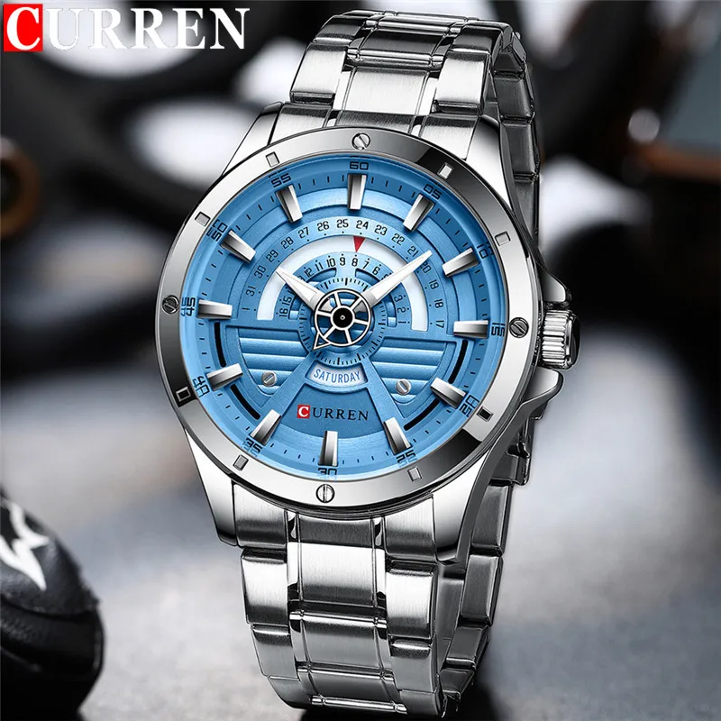 Часы наручные CURREN Мужские кварцевые спортивные брендовые роскошные в стиле