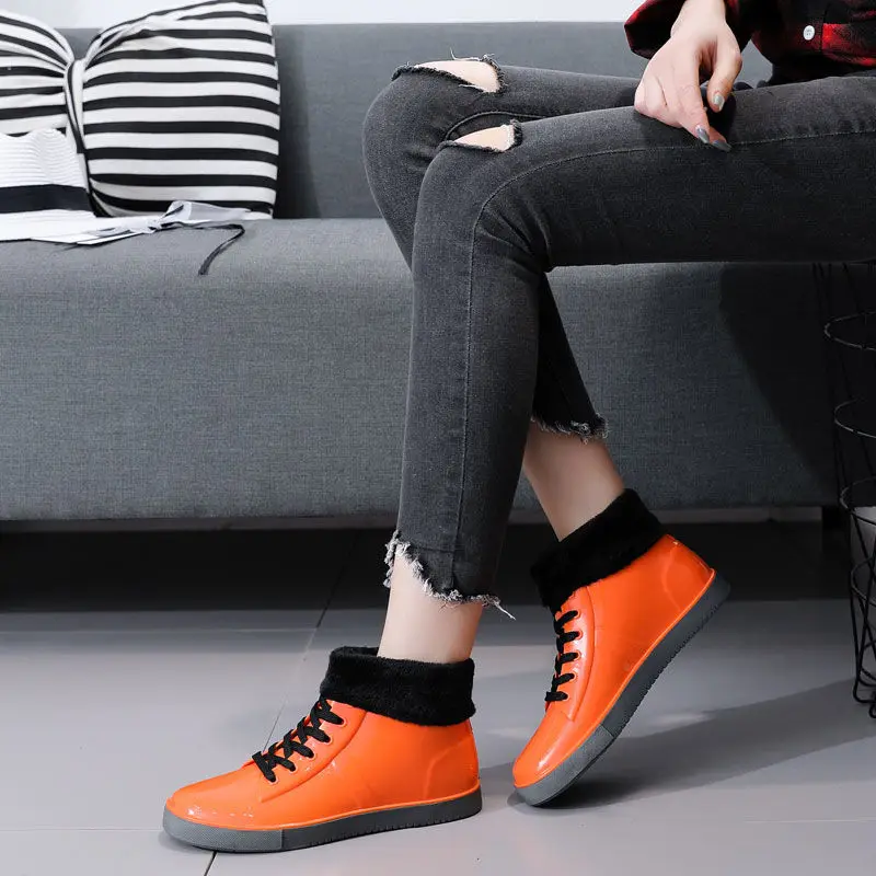 

2020 Fashion Girls ankle rainboots Non-slip wear resitant woman waterproof boots rain shoes