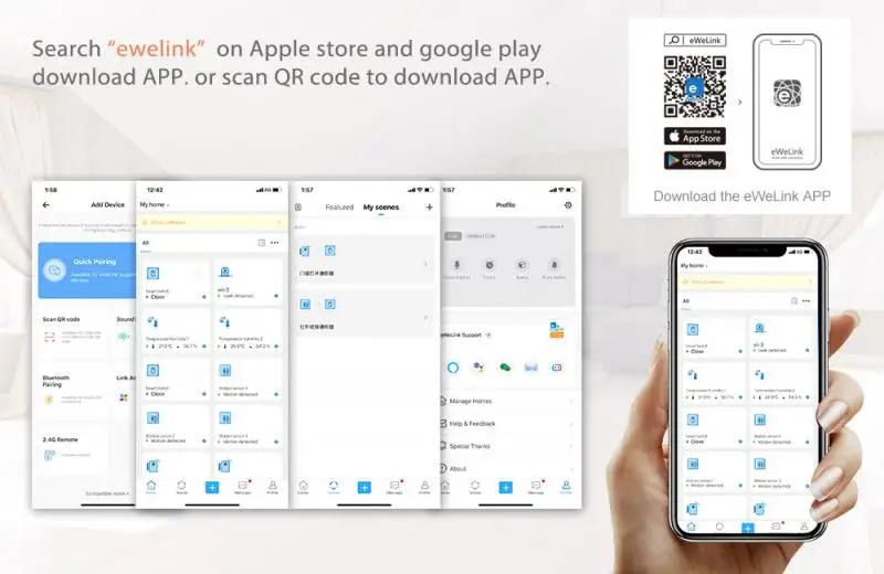 

Ewelink ZigBee Smart Gateway Hub Temperature Humidity Door window Sensor Wireless Gateway Home Bridge APP Remote Controller
