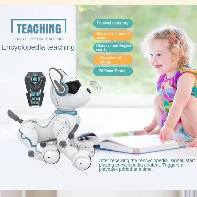 Electronic RC Robot Dog Stunt Voice Control Dance Singing Imitat Animal Sounds Intellectual Development Toys for Kids | Канцтовары для